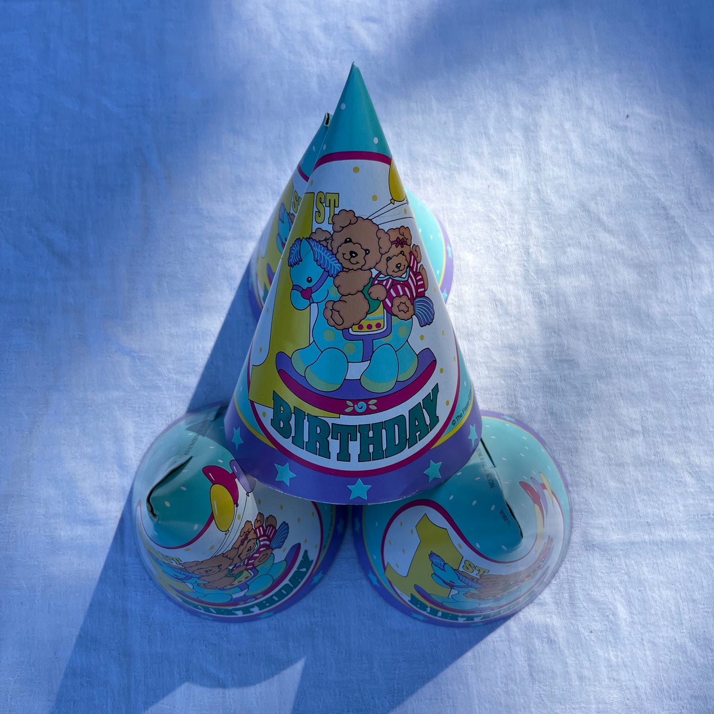 Set of 4 Vintage '1st Birthday' Party Hats