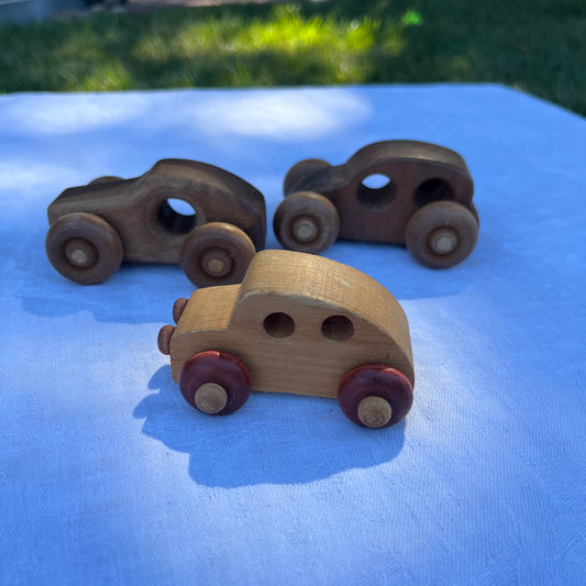 Set of 4 Wooden Cars
