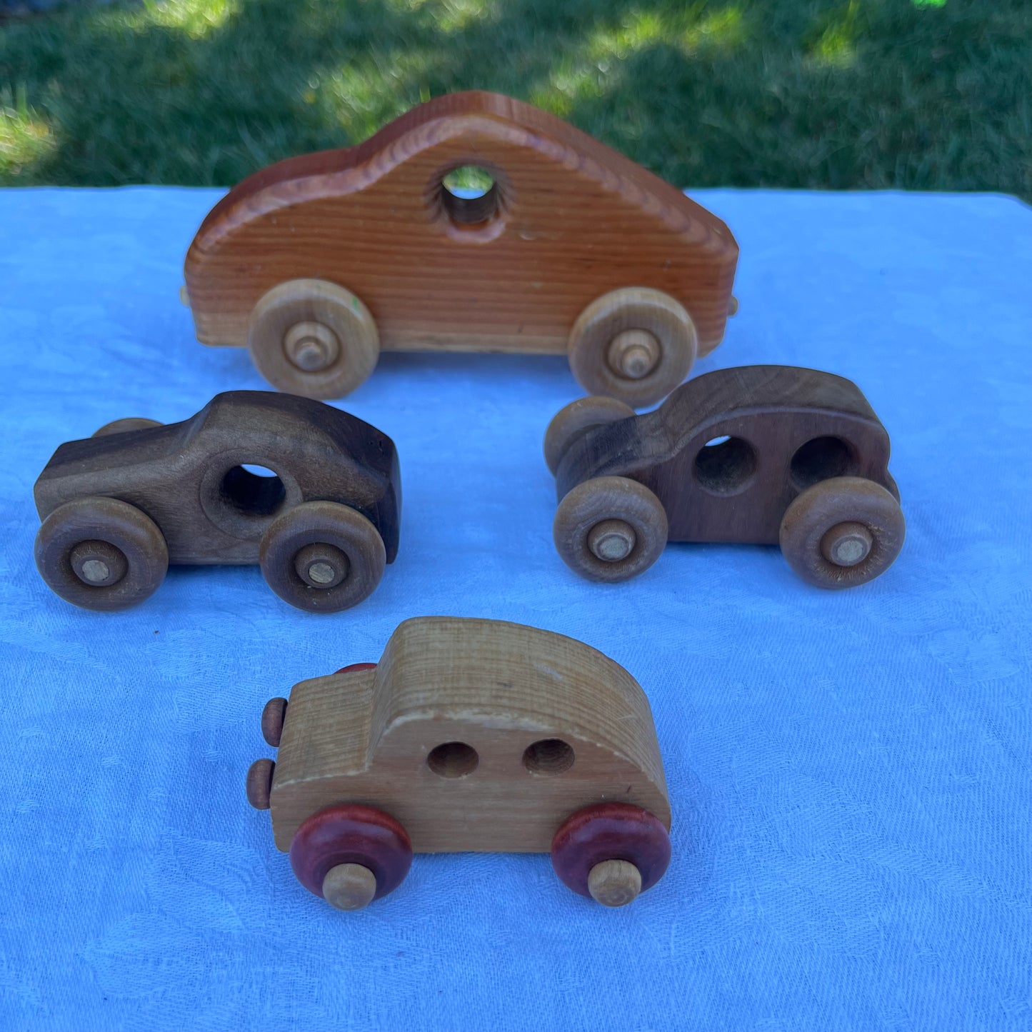 Set of 4 Wooden Cars