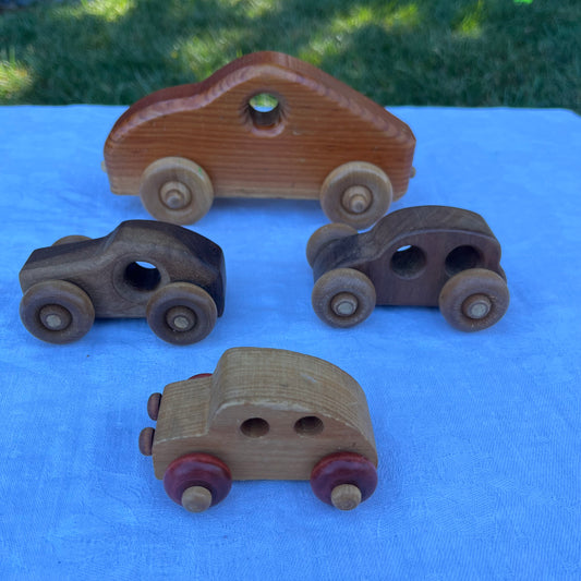 Set of 4 Wooden Cars