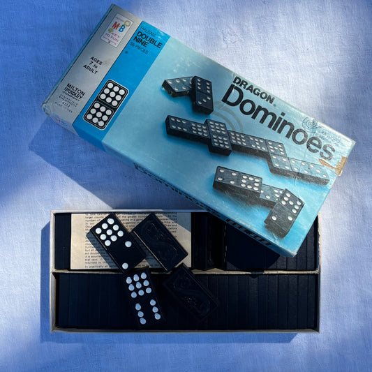1970 Wooden Dragon Double Nine Dominoes