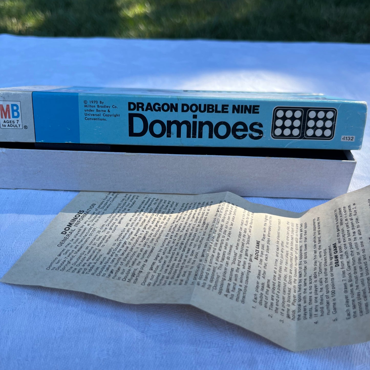 1970 Wooden Dragon Double Nine Dominoes