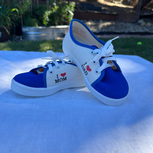 1980's I LOVE MOM and DAD Toddler Shoes