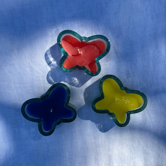 Set of 3 Butterfly Candles