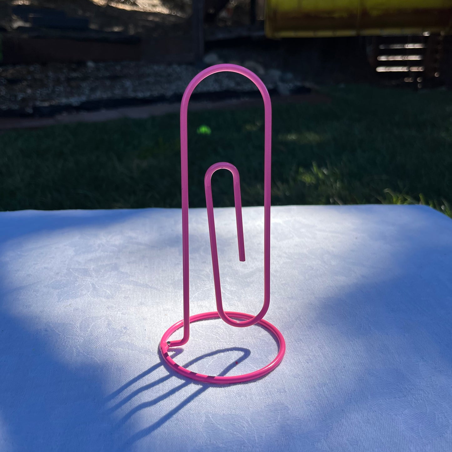 Pink Paperclip Letter Holder