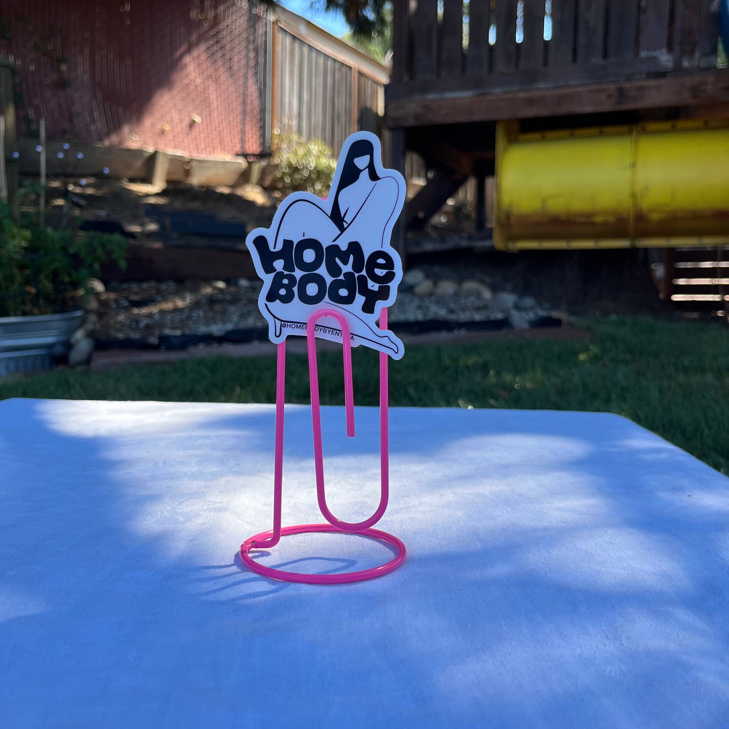 Pink Paperclip Letter Holder