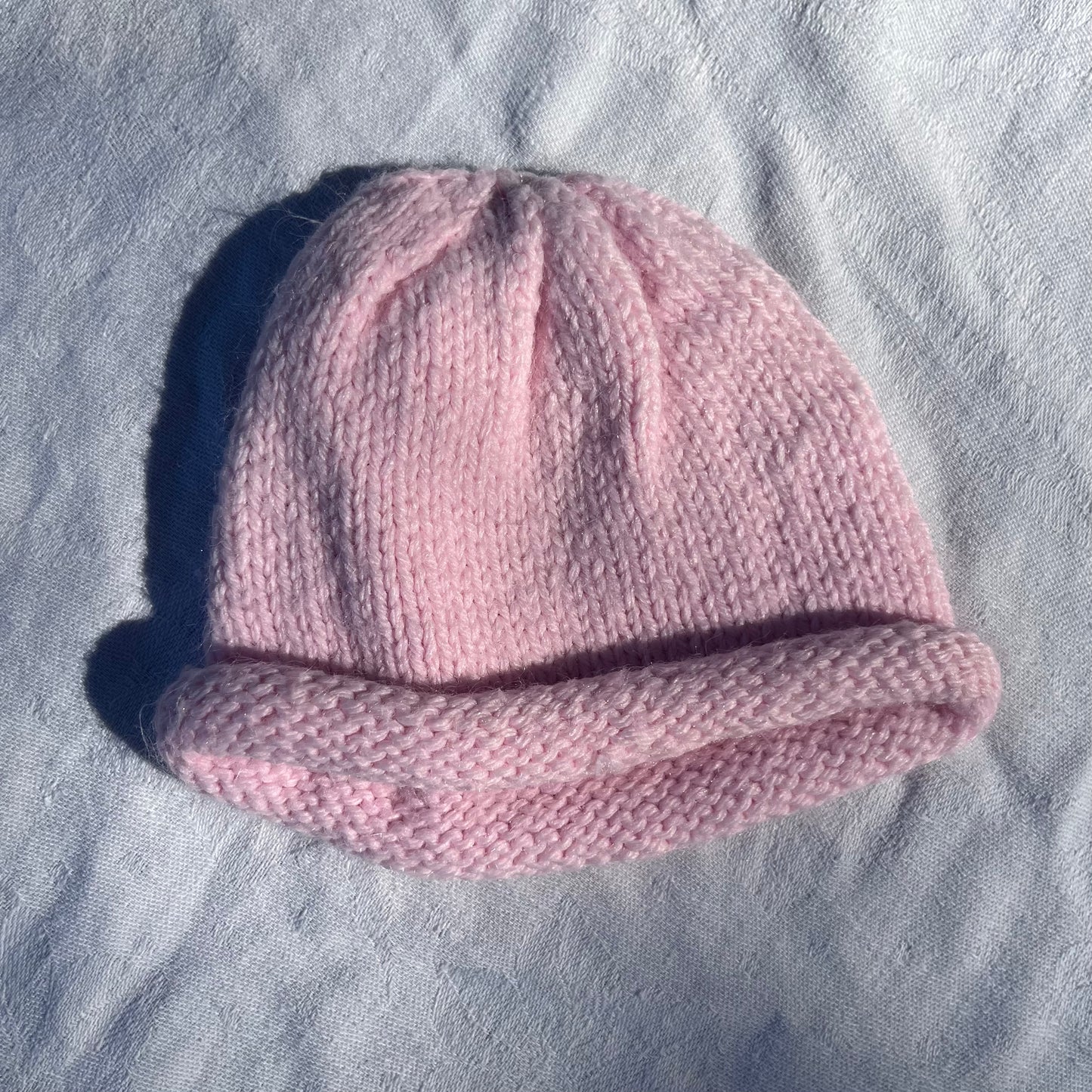 Knit Pink Crotchet Beanie