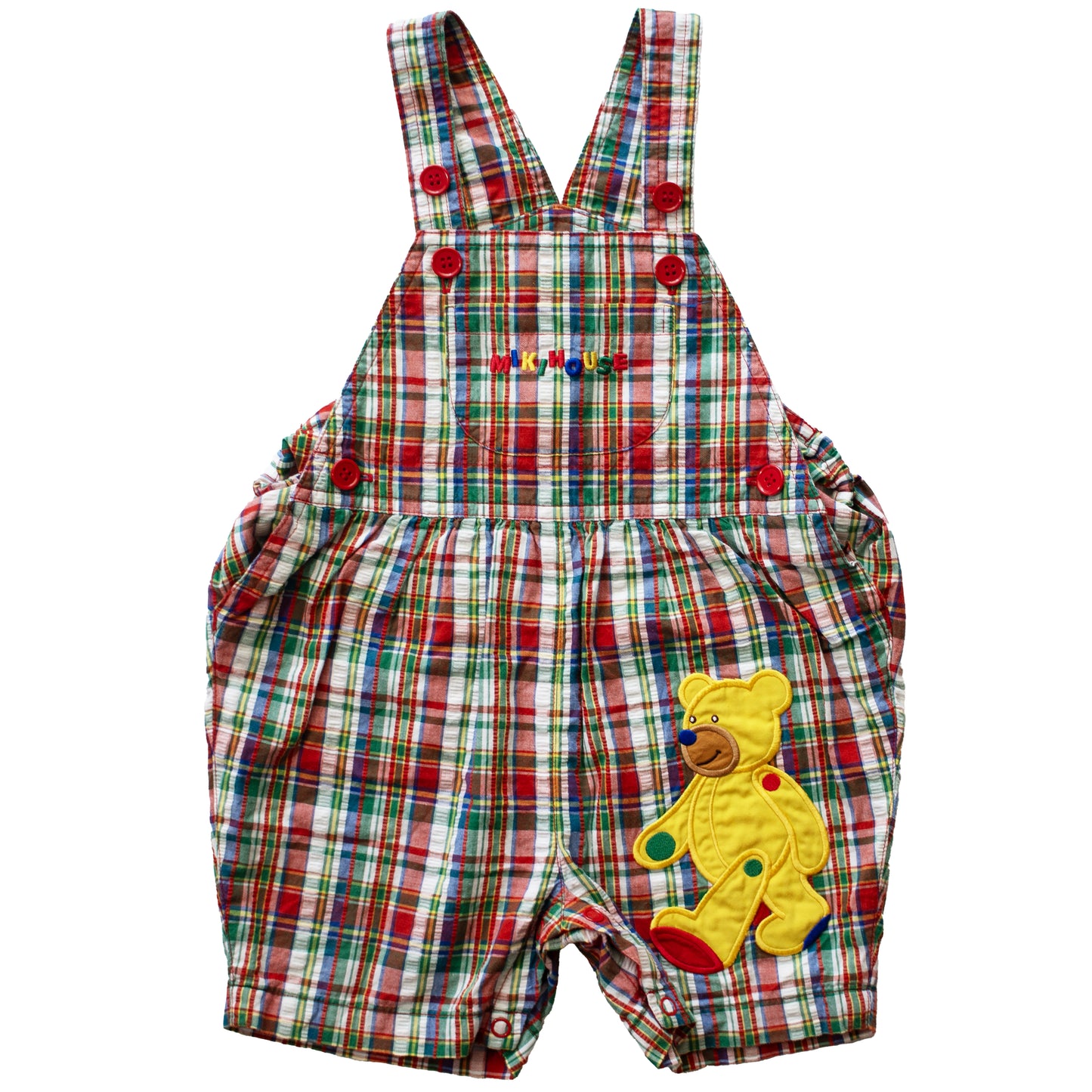 Miki House Plaid Shortalls