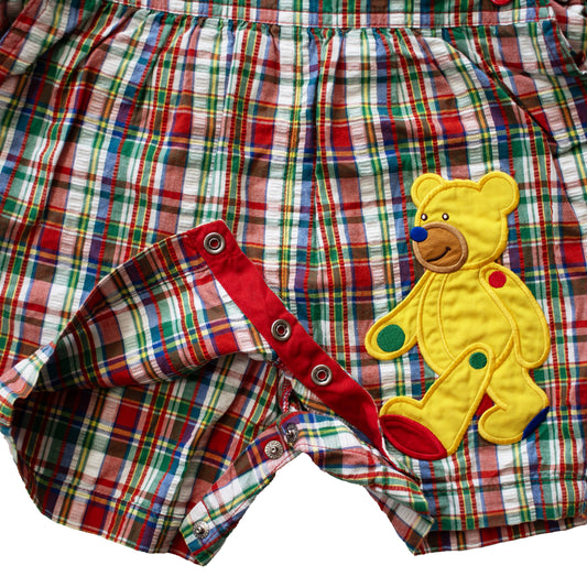 Miki House Plaid Shortalls