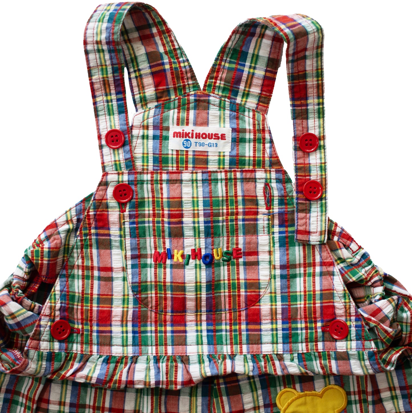 Miki House Plaid Shortalls