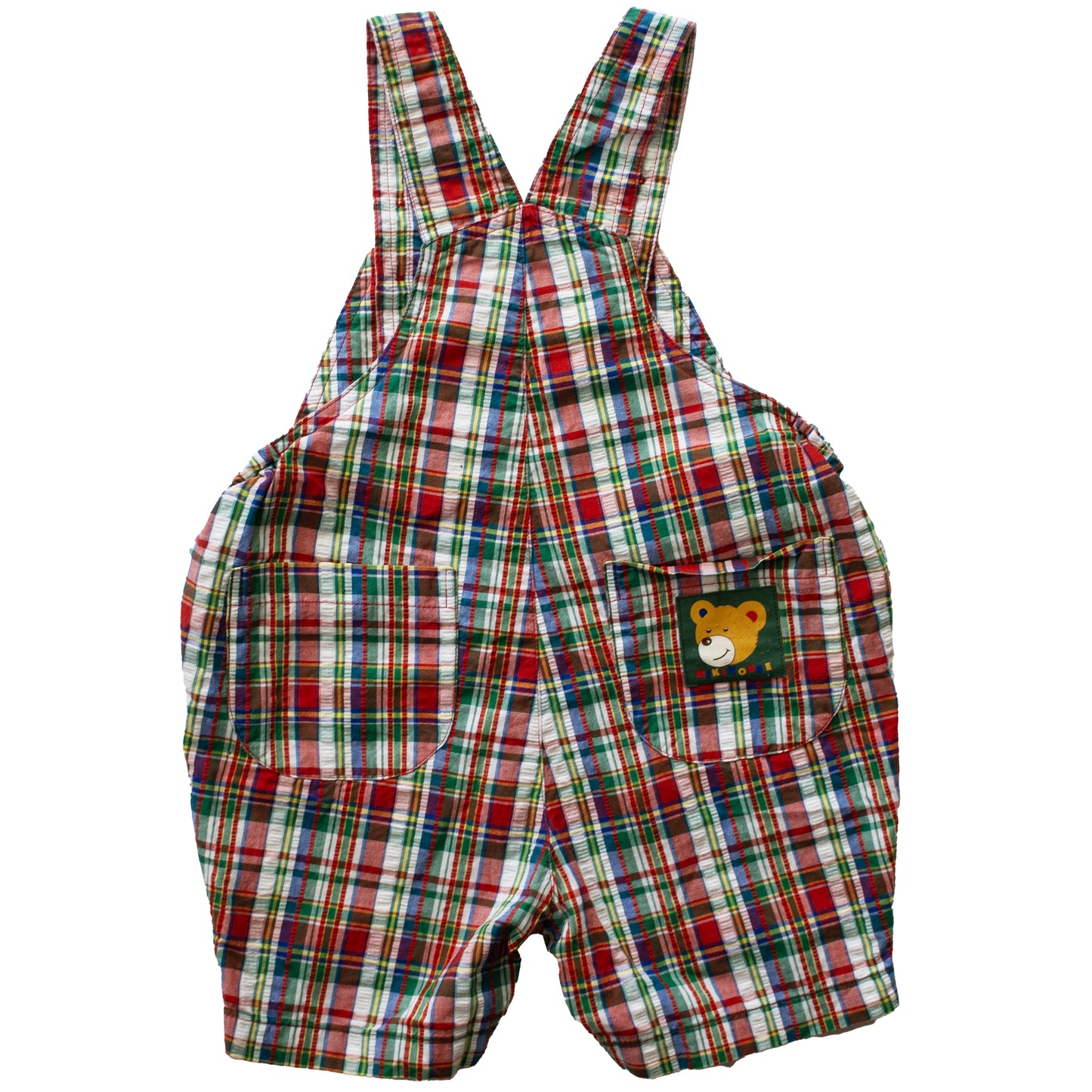 Miki House Plaid Shortalls