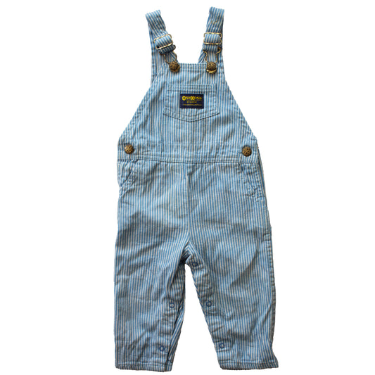OshKosh Baby Blue Striped Overalls