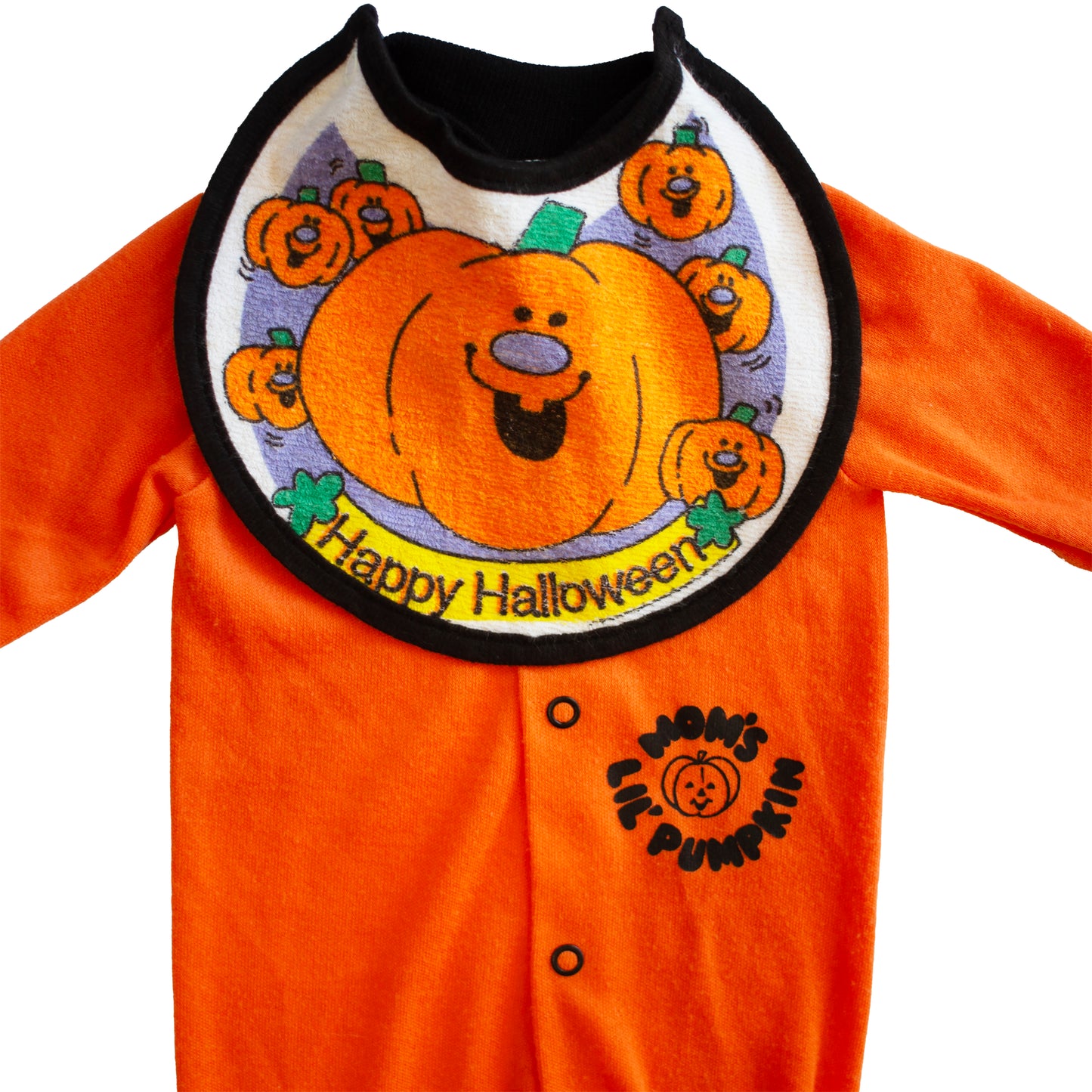 1980s Mom's Lil Pumpkin Sleeper and Bib Set